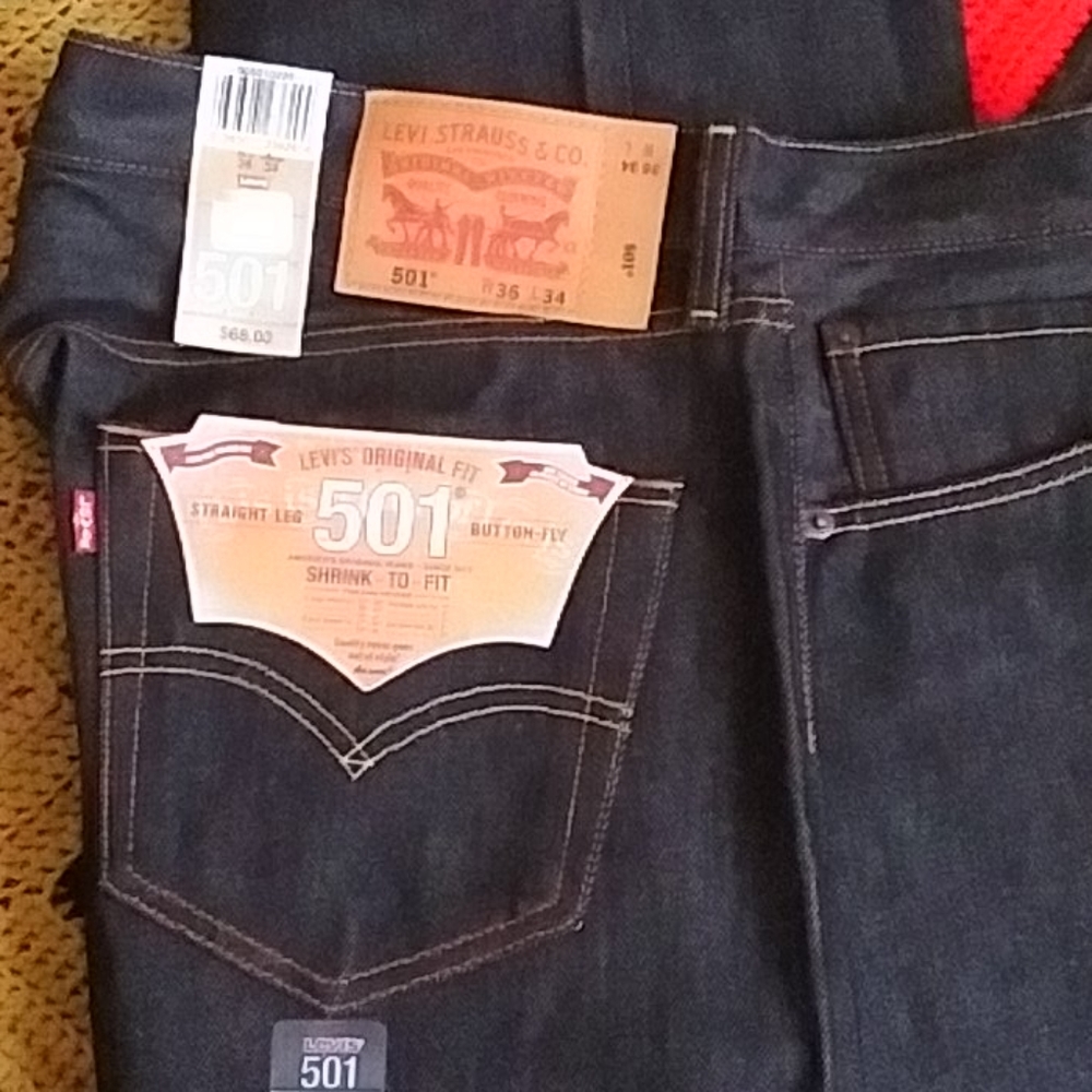 New w/t Org.fit Shrink-to-fit Levi's 501s